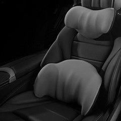 Headrest & Lumbar Support Pillow Ergonomic Memory Foam for Car Seat Office Chair