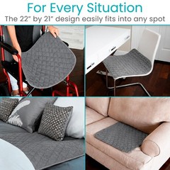 Waterproof Chair Pads for Incontinence (22″ x 21″) – Washable, Waterproof Sea…
