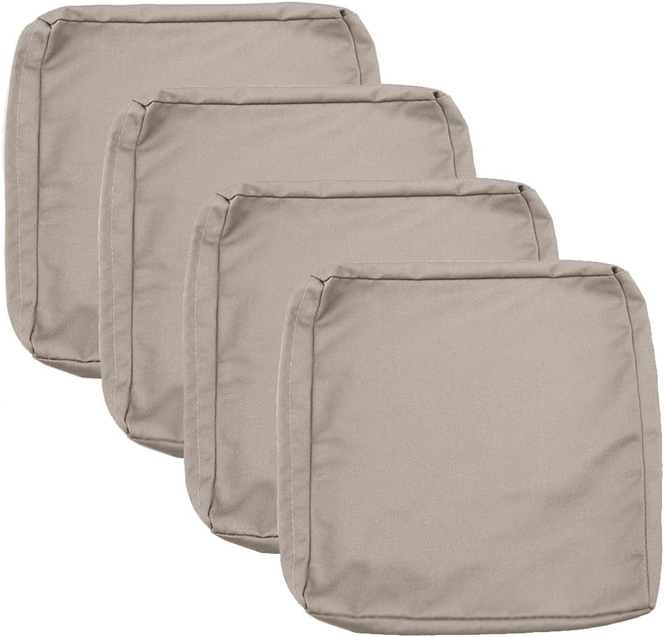 Sqodok Patio Cushion Covers 22×20 inch, 22″x20″x4″-4 PACK-COVER ONLY, Tan