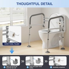 Loyoda Foldable Toilet Safety Rails for Seniors – Adjustable Toilet Safety Fr…