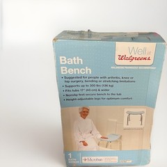 Walgreens Bath Bench Adjustable Height Fits Tubs 17″ & Wider Holds Up To 300lbs
