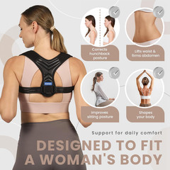 Posture Corrector Just for Women – Adjustable Back Brace – Full Spine Support &