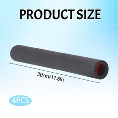 4Pcs Curved Cane Handle Grip Replacement Black Thick Foam Tubing