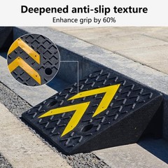 Heavy-Duty Rubber Curb Ramp 6″ Rise 2 Pack – 11000 lbs Capacity Threshold Ramps