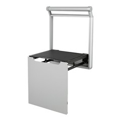 Wall Mounted Folding Shower Bench Aluminum Alloy Silver Rectangular