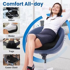 Portable Ergonomic Seat Cushion with Removable Cover – Ideal Pain Relief, Black