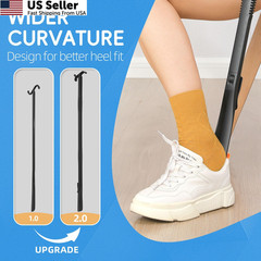 36 Inch Adjustable Long Handled Shoe Horn – Dressing Stick Aid for Black