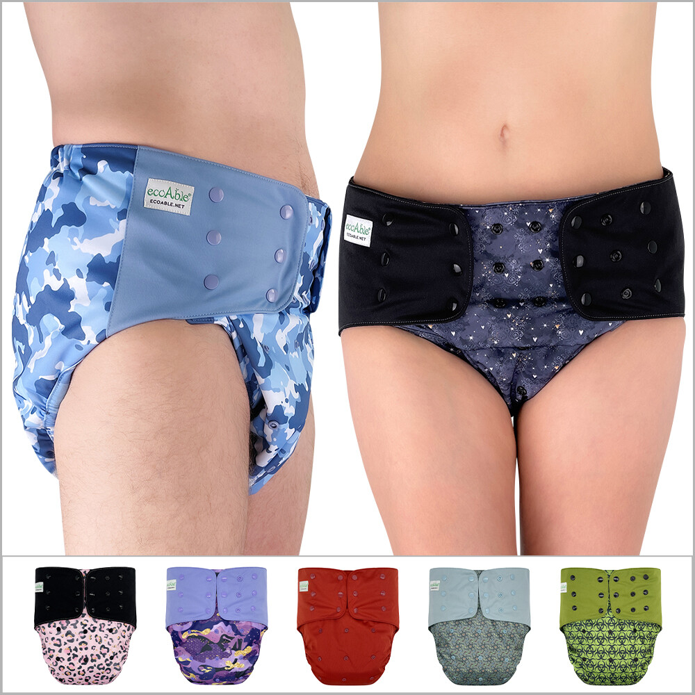 ECOABLE Waterproof Cloth Diaper Cover 2.0 for Special Needs Adults, Men, Women