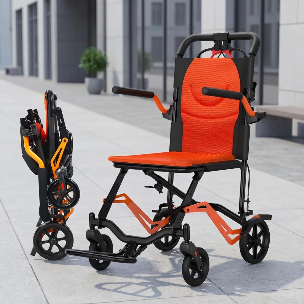 Foldable Wheelchairs for Adults,Portable Travel Transport Chair for Seniors NEW