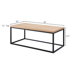 Censi 40 Natural Oak Coffee Table For Living Room Modern Industrial Cocktail
