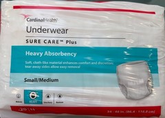 80 BRAND NEW CARDINAL HEALTH UNDERWEAR HEAVY 34”-46” 1605 SMALL/MEDIUM SURE CARE