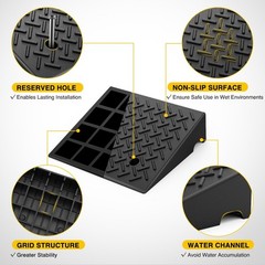 Nilight Rubber Curb Ramps, 5 Inches Rise Height Heavy Duty Rubber Threshold R…