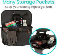 Wheelchair Carry Bag – Arm Rest Pouch for Rollator, Walkers, Power Wheel Chairs