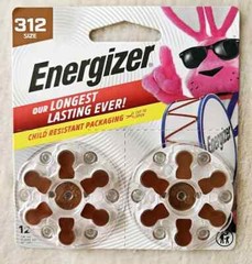 36 Energizer Size 312 Hearing Aid Batteries 312 Brown Tab 3-Packs Exp. 9-2028