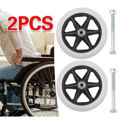 2x 7″ Heavy Duty Wheelchair Replacement Front Wheel Smooth-Caster Solid Wheels