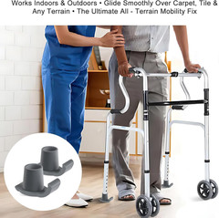 Walker Ski Glides, Universal Fit for Folding Walkers, Easy Install Durable Rubbe