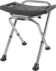 Height Adjustable Folding Shower Chair Seat, Stainless Steel Small Shower Chair
