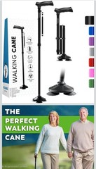Walking Cane for Men & Women Foldable, Adjustable, Heavy Duty, Free Standing,…