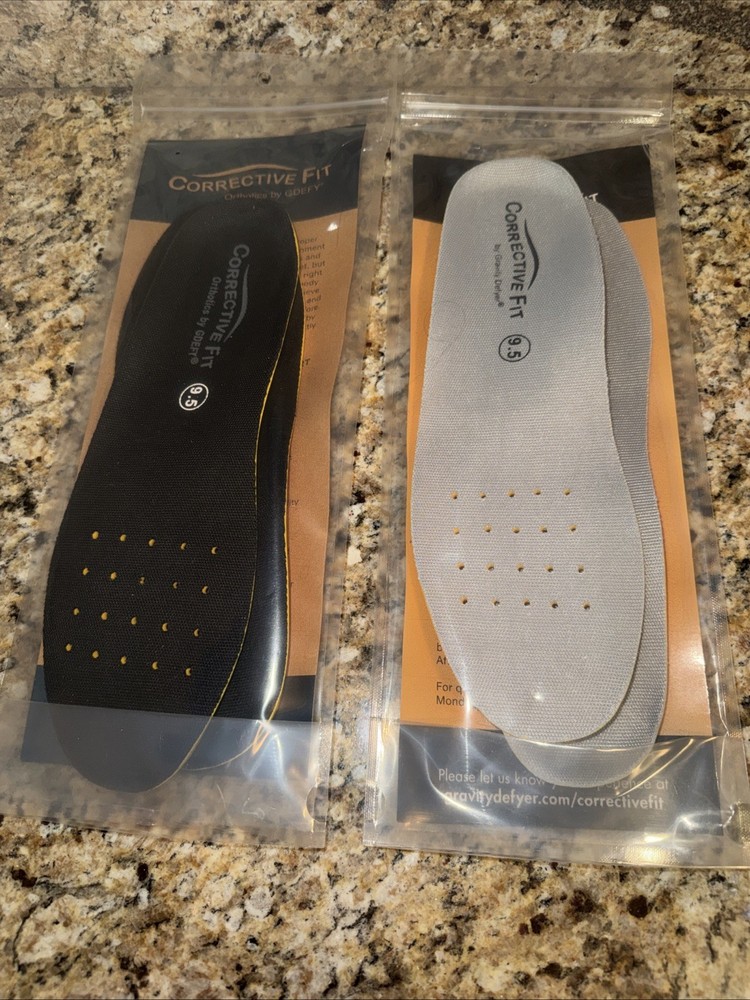 Gravity Defyer Orthotic Insoles Corrective Fit Mens Sz 9.5 Dark Grey Black Lot 2