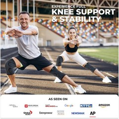 Modvel Compression Knee Brace for Women & Men, 2-Pack Medium, A Black