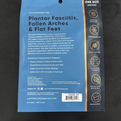 Genuine and Brand New Copper Compression Arch Support – Non-Slip 1 Pair – Black