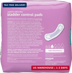 Amazon Basics Women’s Incontinence Pads, Bladder Control & Postpartum, Light Abs
