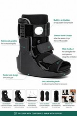 Adjustable Medical Walking Boot Fracture CAM Walker Brace Air Cast Black LARGE