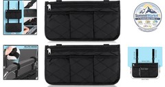 Wheelchair Side Bag, Black Walker Bag, Waterproof Armrest Pouch