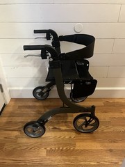 Drive F-22 Rollator Walker Black Foldable w/Height Adjust and Storage 300 lb Cap