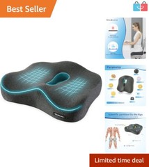 Dark Gray Memory Foam Seat Cushion – Ultimate Relief for Back and Hip Pain