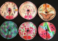 6 Button Buddies – GIRLS – Mickey, G Tube, J Peg Feeding Tube Button Covers Pads