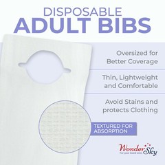 Overhead Slip-On Lightweight & Comfortable White Disposable Adult Bibs 16″ X 33″
