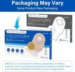 20 PCS Two Piece Ostomy Colostomy Bags Hydrocolloid Barrier 1″-2 1/4″ Cut to Fit