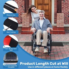 EaseThrift 1″ Rise Threshold Ramps for Doorways 40 in – 1 PC, Black