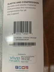 Vive Abdominal Binder Belly 4 Panel Support 82-100” Improved Posture Comfort