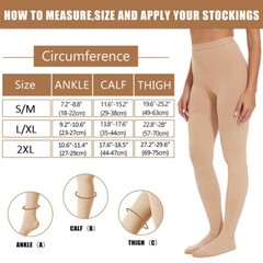 1 Pair Ladies Women Medium Weight Compression Pantyhose 20-30mmHg Support Tights