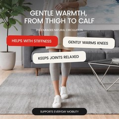 Cotton Knee Warmers Sleeves Women Men Arthritis Joint Support Grey Soft Sleep