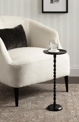 Kate And Laurel Ropa Transitional Round Pedestal Drink Table 9 X 9 X 22 Black