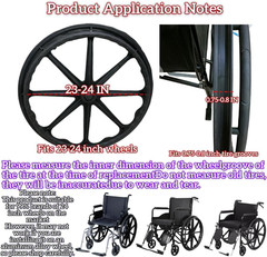 Wheelchair Tires 24 Inch Flat Free Polyurethane Replacement Set Fits All Brands