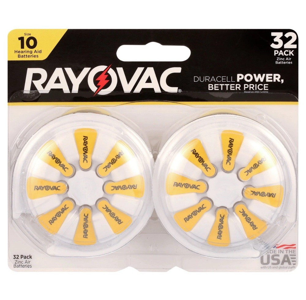 Size 10 Hearing Aid Batteries (32 Pack), Size 10 Batteries