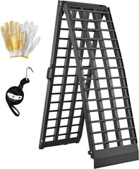 10ft Motorcycle Ramp 1500LBS Capacity, 120″x17.7″ Black Truck Ramps, W:17.7″