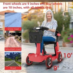ZIPPYGO Red 1000W Folding Mobility Scooter 4 Wheel For Elderly Adult 36V/21Ah US