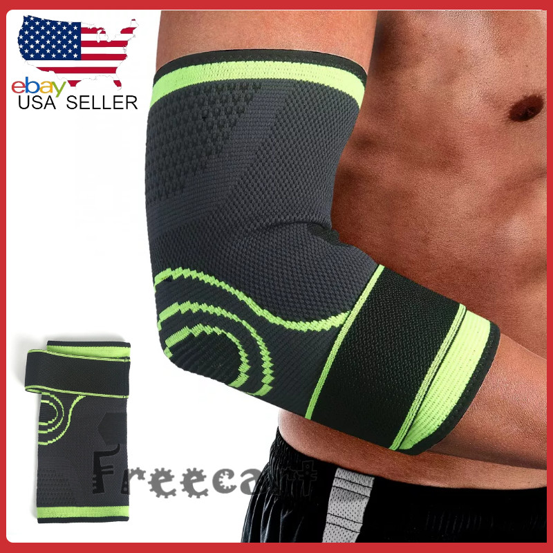 Elbow Sleeve Brace Wrap Adjustable Support Arm Arthritis Tendonitis Pain Relief