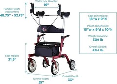 NOVA PHOENIX RISE UP Rollator Walker UPRIGHT STANDING Walker Padded Armres
