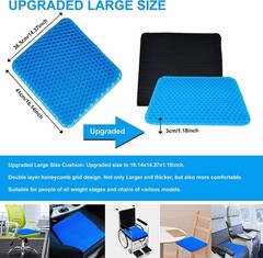 Gel Seat Cushion for Long Sitting – 1.65inch Double Thick Cooling Egg Cushion fo