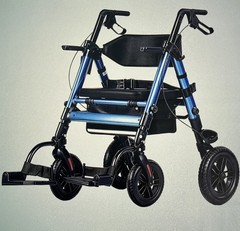 2 in 1 Rollator Walker & Transport Chair, Folding, 450 Lbs, 10” R/8” F Wheels