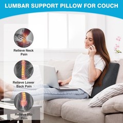TANYOO Back Support Pillow for Recliner Dual Layer Lumbar Medium, Dark Grey