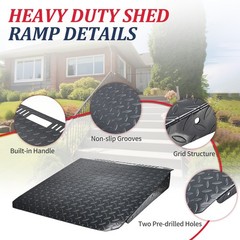 2-Pack Black Loading Ramp for Riding Mower Shed Storage Ramps for Sheds, Garages
