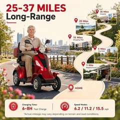 HS4W-A2R All Terrain Electric Scooter 1000W 60V Duty Mobility Scooter 700LBS Max