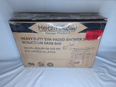 Health Line Massage Eva Padded Shower Stool w/Suction Grab Bar Heavy Duty